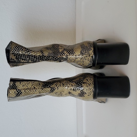 Vintage MIA python leather Y2K block heel zippered boots size 7 - Picture 5 of 10